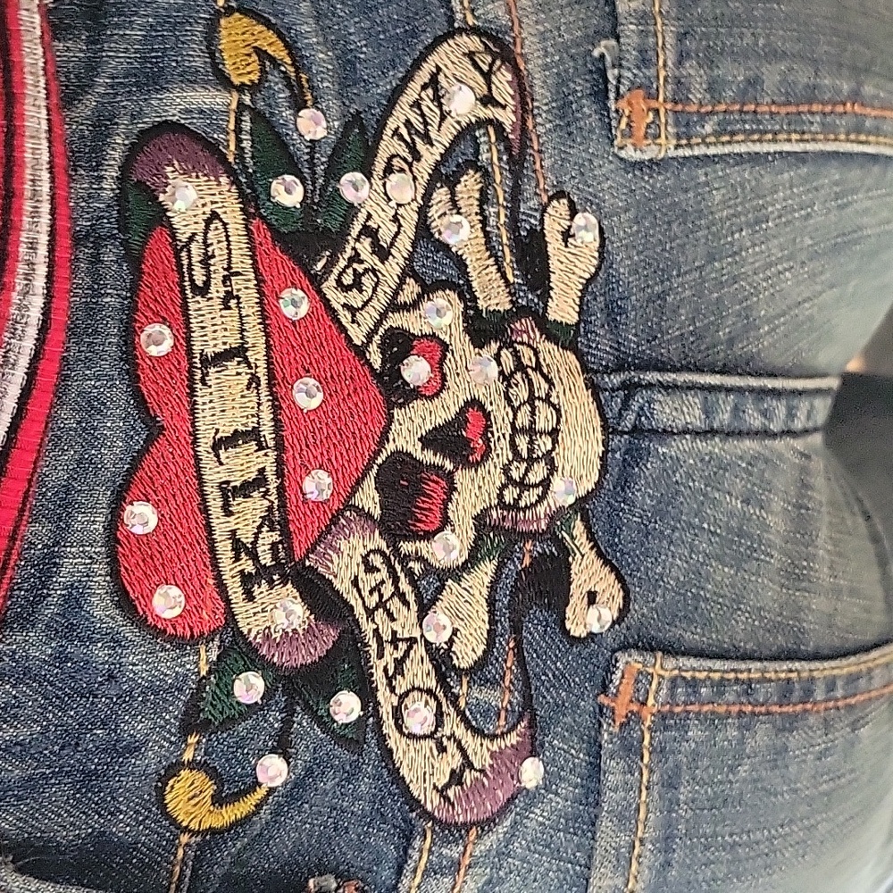 Y2K Ed Hardy by Christian Audigier Love Kills Slowly Jean - Picture 3 of 15
